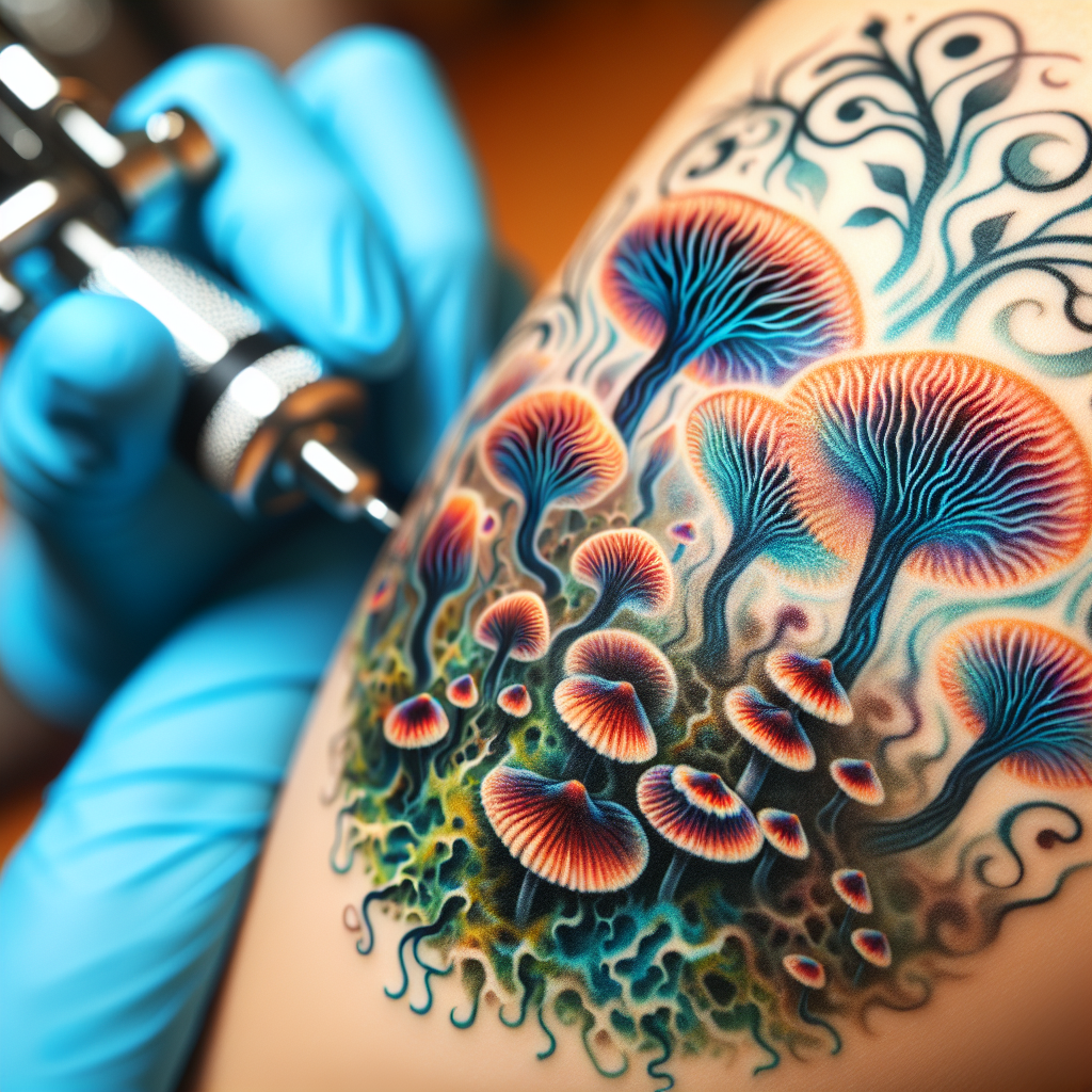 Inked Tales: The Art of Mushroom Mycelium Tattoo
